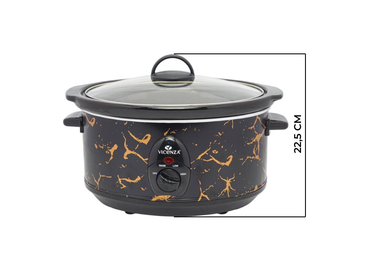 VSC03MB Hitam Penanak Perlahan Slow Cooker 3.5 L Motif Marmer